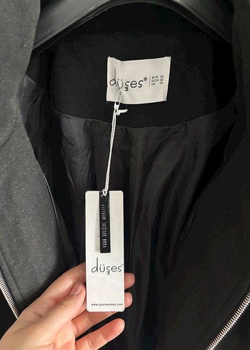 Kürklü Siyah Midi Hamile Kaban - Görsel 4