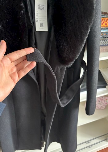 Ressam Kadın Siyah Kürk Ceket - Görsel 7