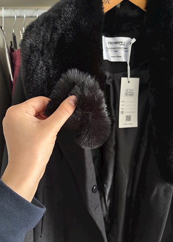 Ressam Kadın Siyah Kürk Ceket - Görsel 6