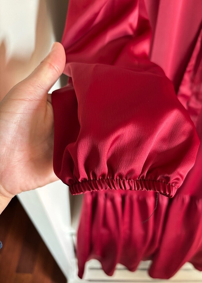 Bordo elbise - Görsel 3