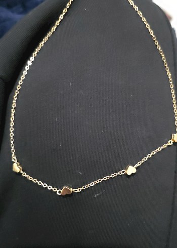 Zincir Detaylı Altın Renk Kadın Kolye - Görsel 6