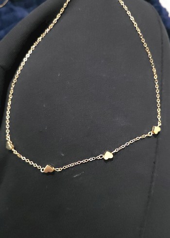 Zincir Detaylı Altın Renk Kadın Kolye - Görsel 2