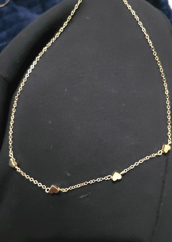 Zincir Detaylı Altın Renk Kadın Kolye - Görsel 5