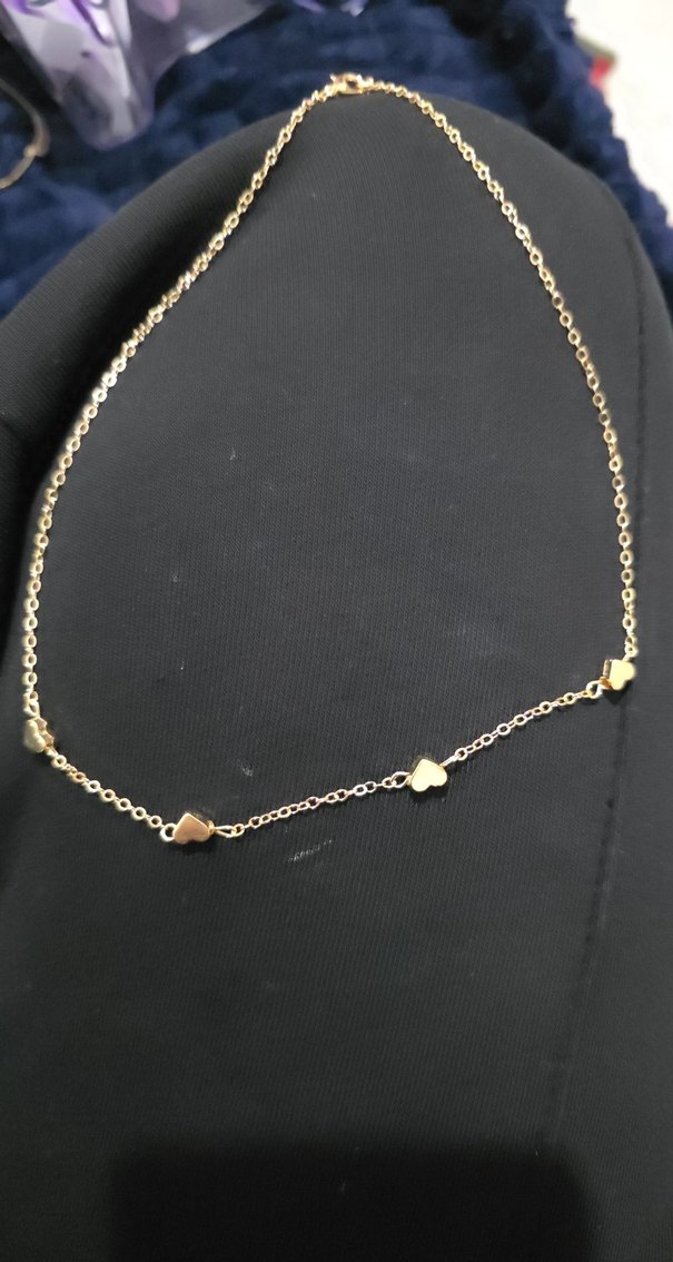 Zincir Detaylı Altın Renk Kadın Kolye - Görsel 2