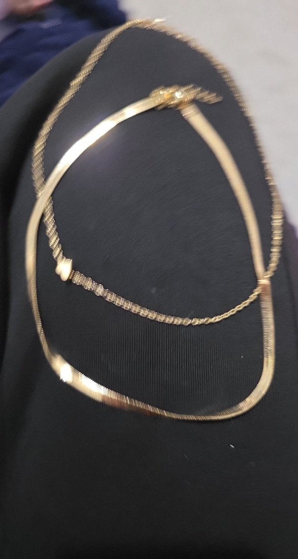 Zincir Detaylı Altın Renk Midi Kolye 2 adet - Görsel 3