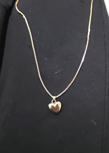 Altın Renk Mini Kalp Zincir Kolye - Görsel 4