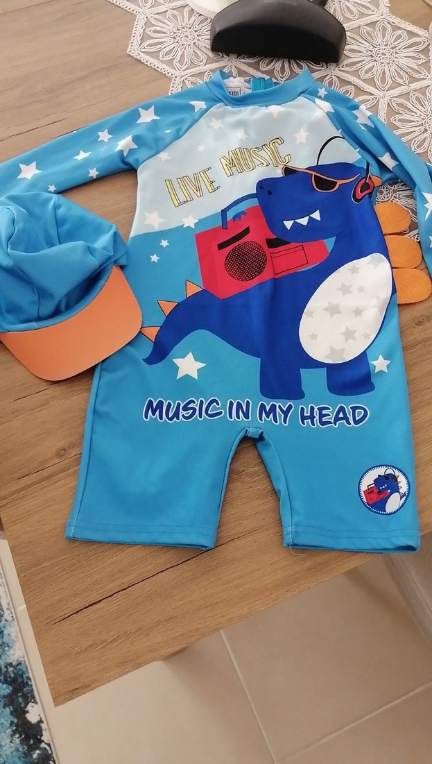 My Kids Wear Erkek Çocuk Mavi Uzun Kollu Mayo - Görsel 3