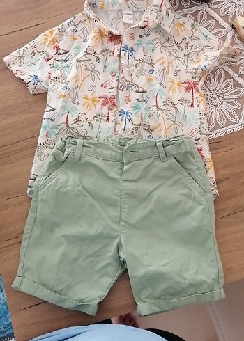 LCW Kids Erkek Bebek Kısa Kollu Gömlek ve Şort Takımı - Görsel 7