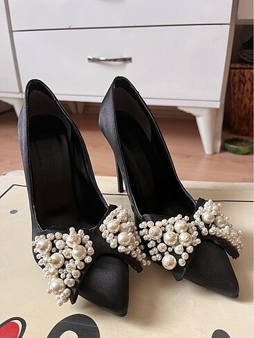 38 Beden siyah Renk Topuklu stiletto