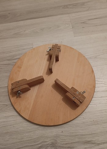 Bej Parlak Yuvarlak sofra ahşap 40 cm - Görsel 3