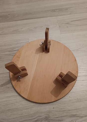 Bej Parlak Yuvarlak sofra ahşap 40 cm - Görsel 2