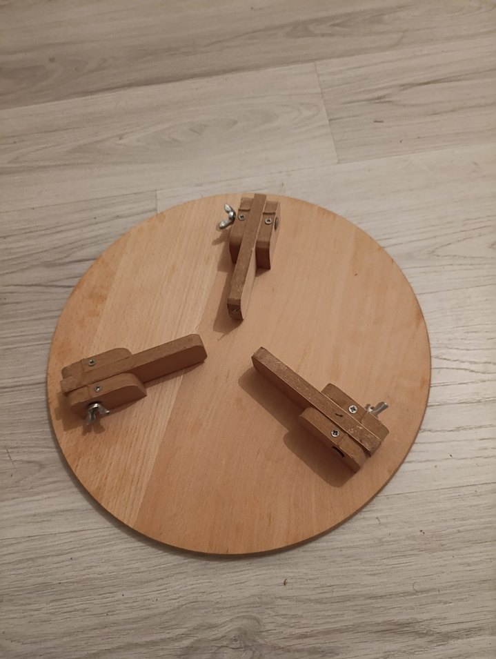 Bej Parlak Yuvarlak sofra ahşap 40 cm - Görsel 3