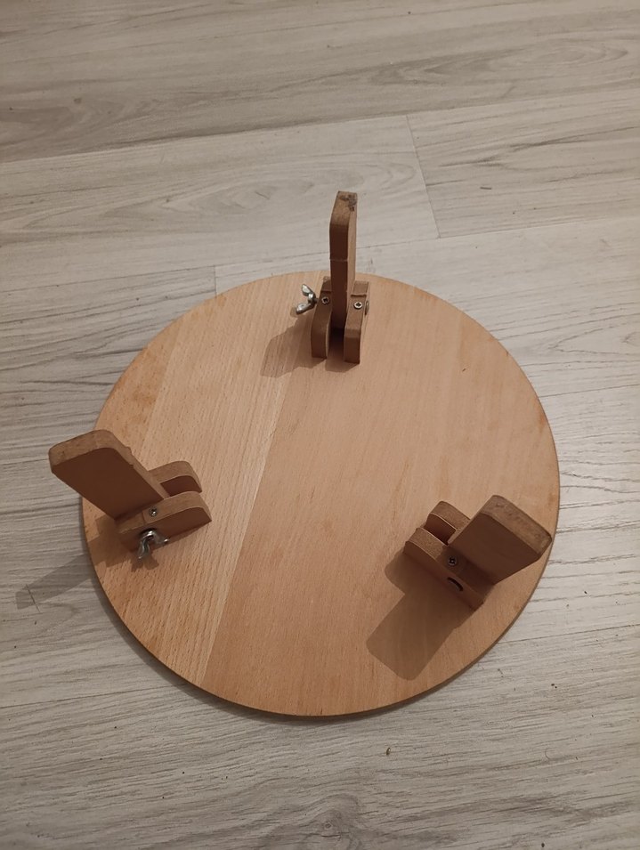 Bej Parlak Yuvarlak sofra ahşap 40 cm - Görsel 2