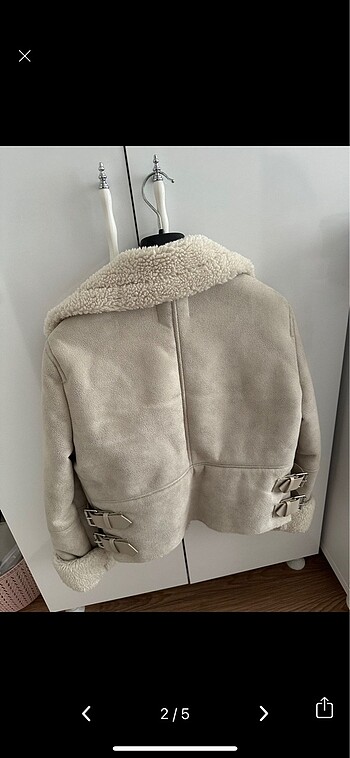 Bershka Bershka Krem Ekru Biker Ceket Mont