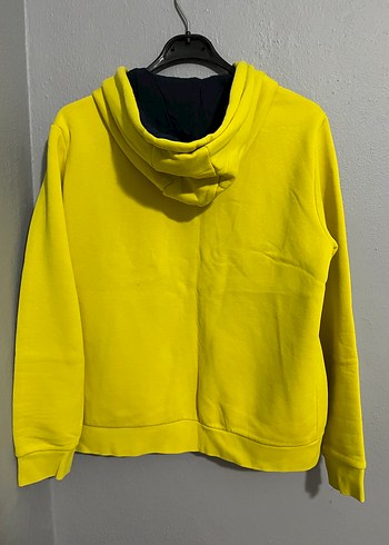 Sarı Fermuarlı Kadın Kapüşonlu Ceket - Görsel 3