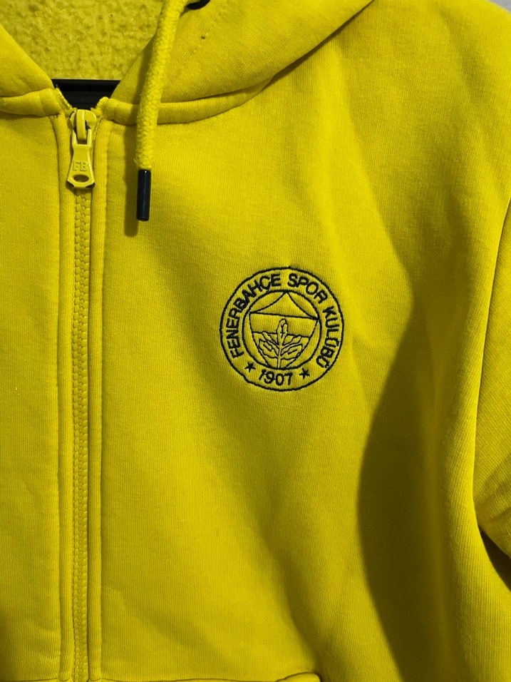 Sarı Fermuarlı Kadın Kapüşonlu Ceket - Görsel 2