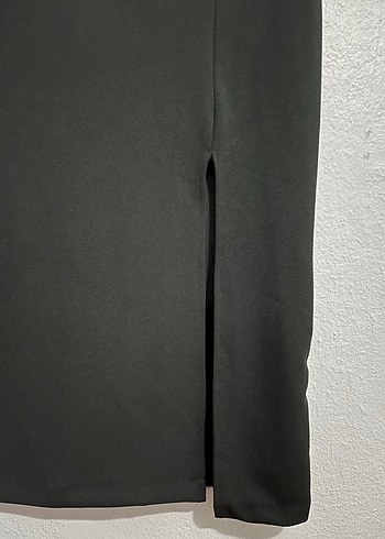 Siyah Kürklü Straplez Uzun Abiye Elbise - Görsel 4