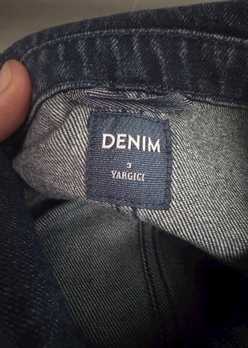 Düğmeli Lacivert Kadın kot ceket - Görsel 14