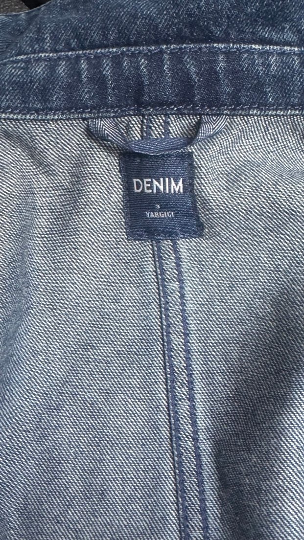 Düğmeli Lacivert Kadın kot ceket - Görsel 3