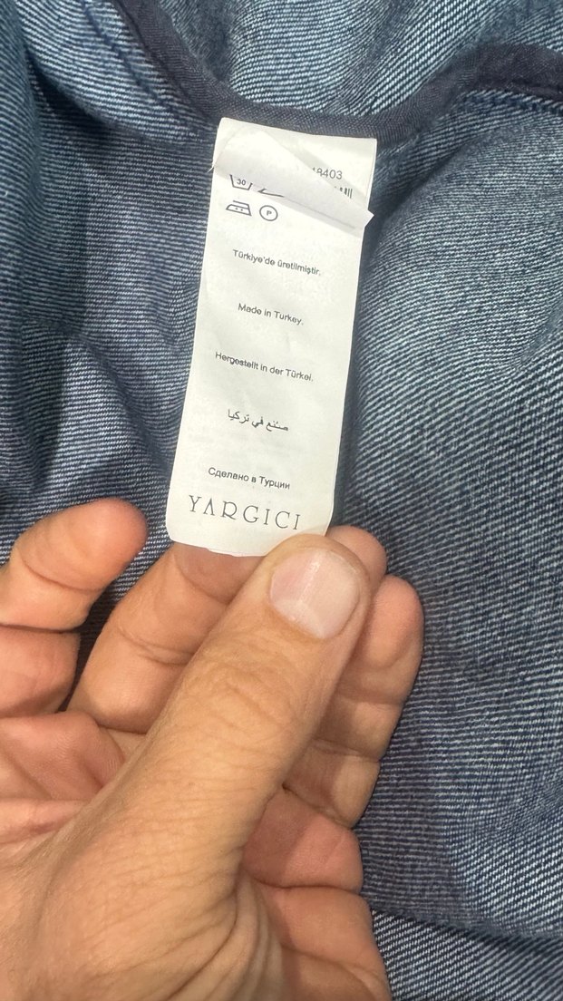 Düğmeli Lacivert Kadın kot ceket - Görsel 4