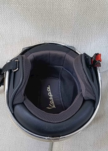 vespa Bej Retro Seramik Motosiklet Kaskı - Görsel 3