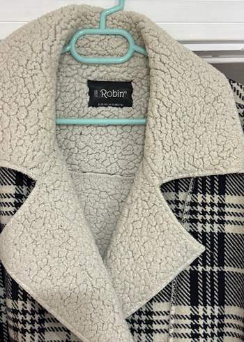 Düğmeli Gri Ekose Midi Kadın Ceket - Görsel 2