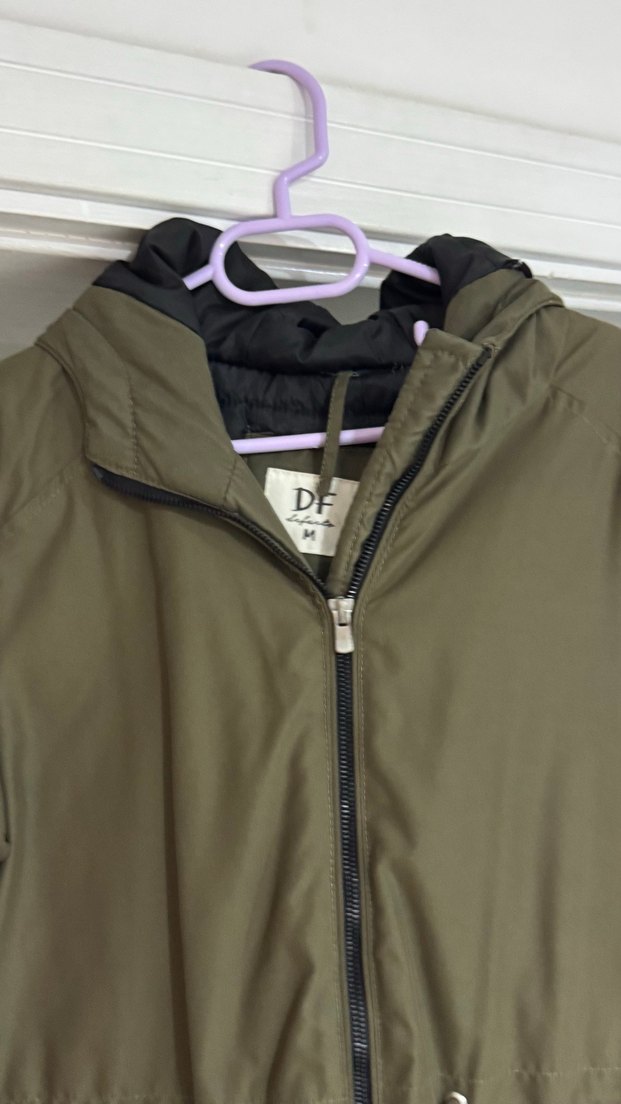 Kadın Khaki Midi Fermuarlı Ceket - Görsel 2