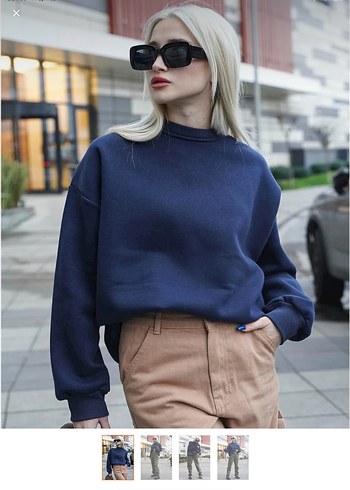 Lacivert Oversize Sweatshirt