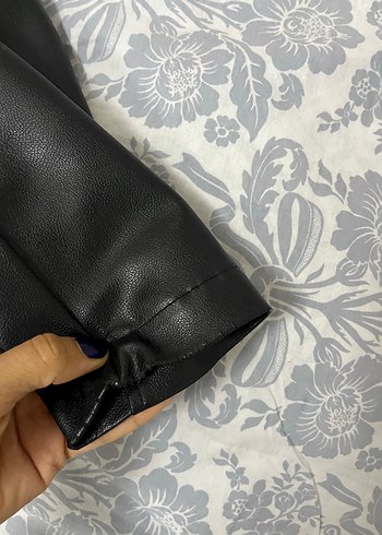 Kadın Siyah Deri Biker Ceket - Görsel 3