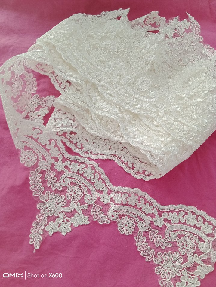 açık kırem fıransız güpür dantel 6mr - Görsel 2