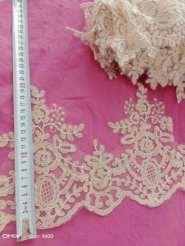 Bej fıransız güpür dantel 11mr - Görsel 2