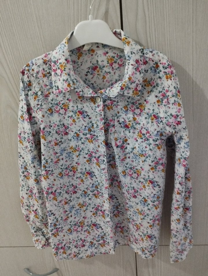 Çiçek Desenli Uzun Kollu çocuk Gömlek - Görsel 2