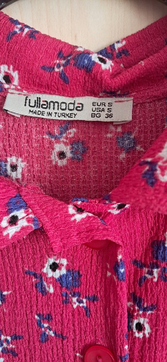 fusya çiçek desen elbise - Görsel 2