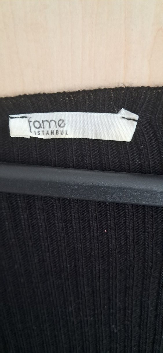 Siyah Uzun Kollu KruvazeTriko Elbise - Görsel 3