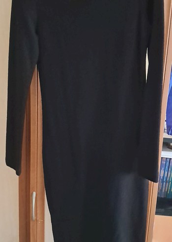 Siyah Uzun Kollu Dar Kesim Elbise - Görsel 2