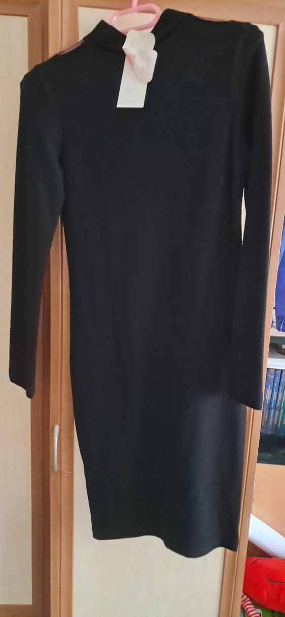 Siyah Uzun Kollu Dar Kesim Elbise - Görsel 2