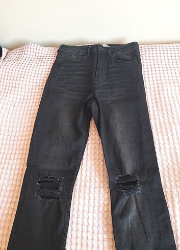 H&M H&M antrasit yirtik jean