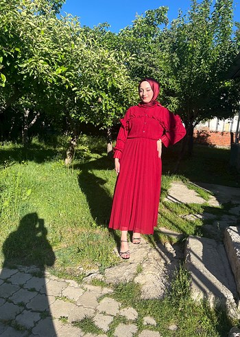 xl Beden Diger Bordo Bohem Salaş Kadın Elbise