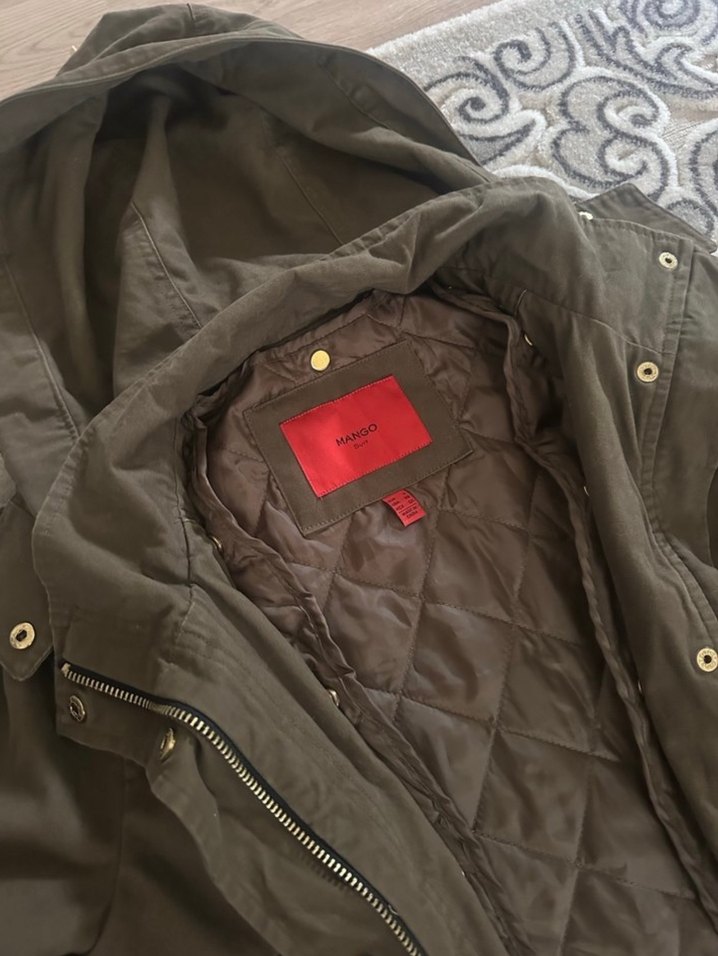 Kadın Kahverengi Kamuflajlı Midi Ceket - Görsel 2