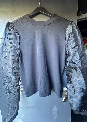 Gri Uzun Kollu Kadın Bluz - Görsel 2