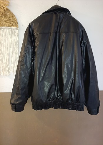 oversize deri bomber mont - Görsel 5