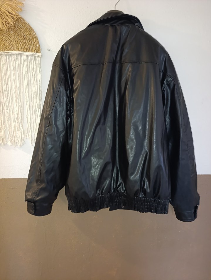 oversize deri bomber mont - Görsel 5