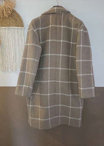 Koton oversize Ekose Desenli Kadın kaban - Görsel 4