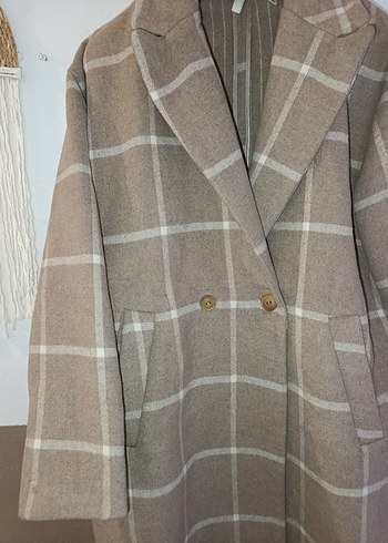 Koton oversize Ekose Desenli Kadın kaban - Görsel 3