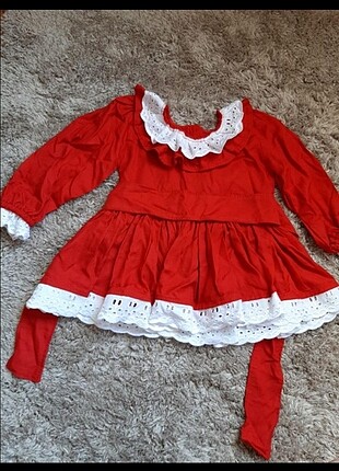 Kırmızı bebek elbisesi