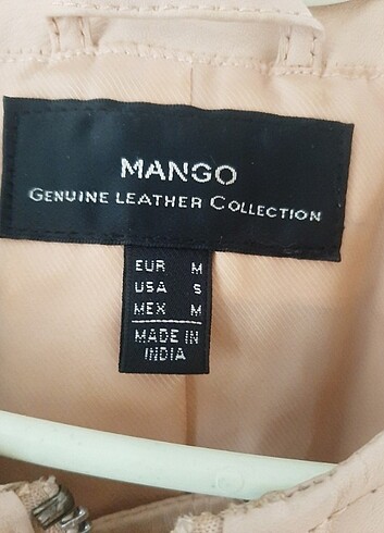 Mango Mango pudra rengi deri ceket