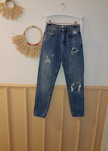 Pull& bear yüksek bel kot pantolon 