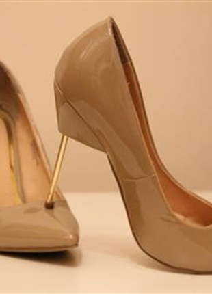 KOTON 38 NO NUDE/TEN RENGİ GOLD METAL TOPUKLU AYAKKABI