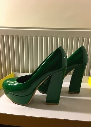 YEŞİL RUGAN VINTAGE 38 NO PLATFORM TOPUKLU AYAKKABI