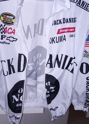Erkek Beyaz Biker Tarzı Kollu Jersey